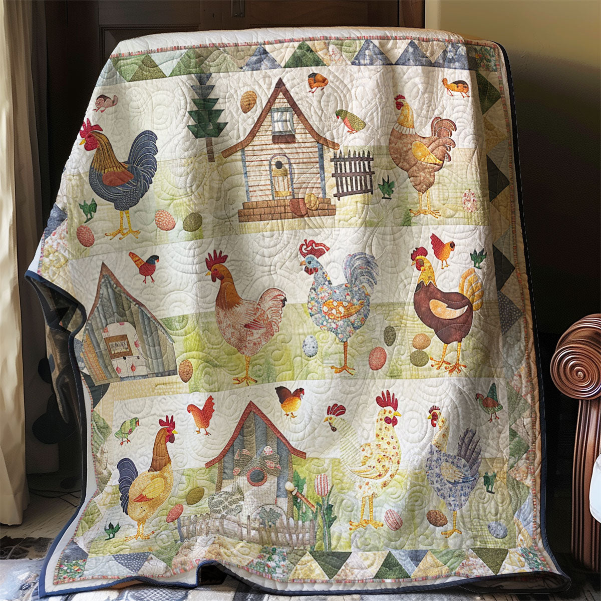 Happy Chickens XR1006019CL Quilt