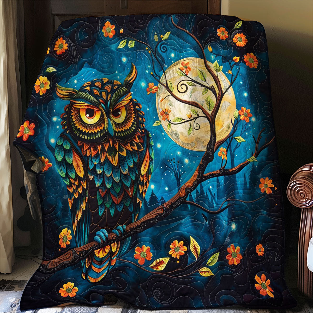 Owl And The Moonlight WO0808061CL Quilt