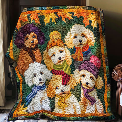 Poodles In Autumn WO0908027CL Quilt