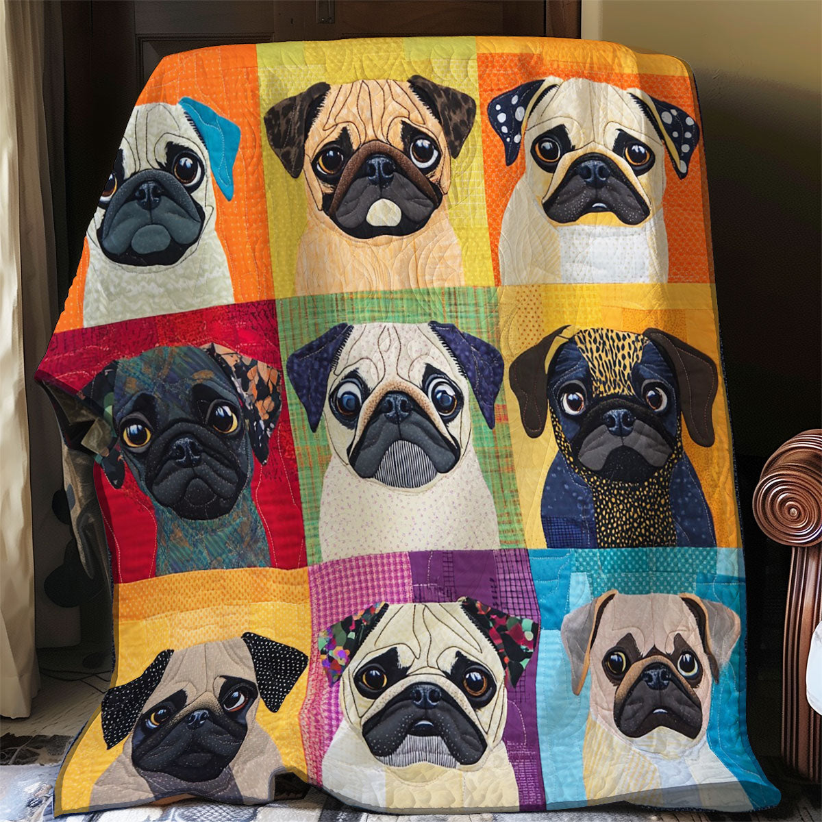 Pug Dogs WO0108023CL Quilt