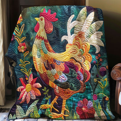 Rooster Colorful WO0308024CL Quilt