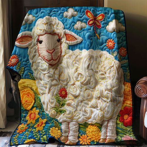 Sheep And Flower Field WO2607022CL Quilt