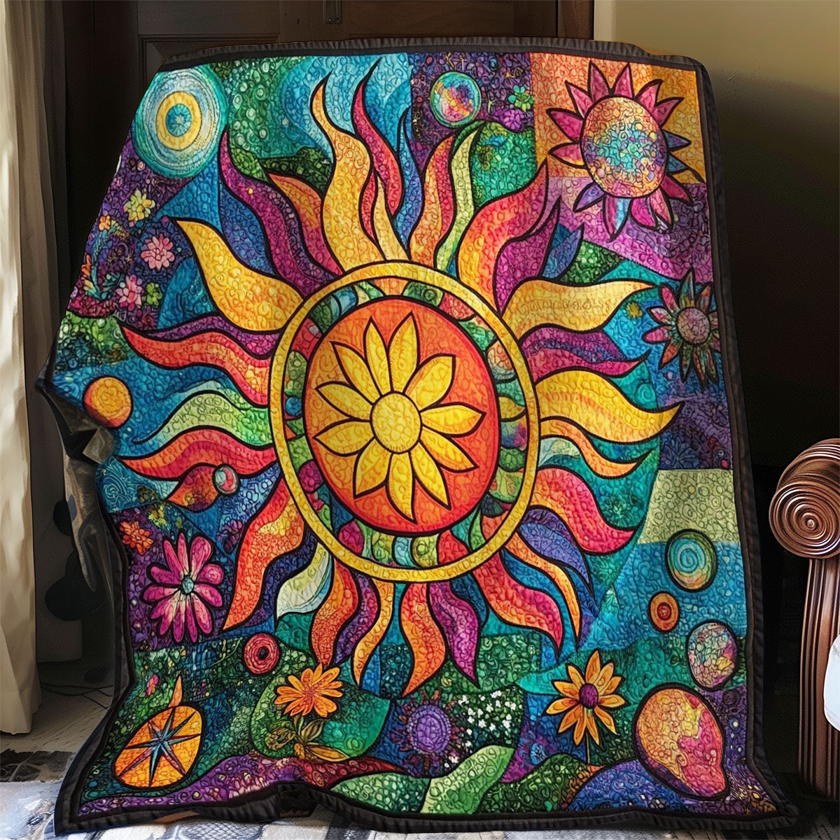 The Sun With Hippie Style WO0608036CL Quilt