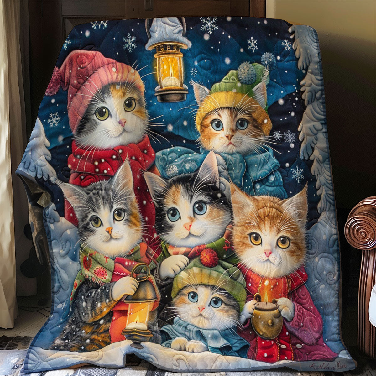 Warm Lights With Cats WO1008026CL Quilt