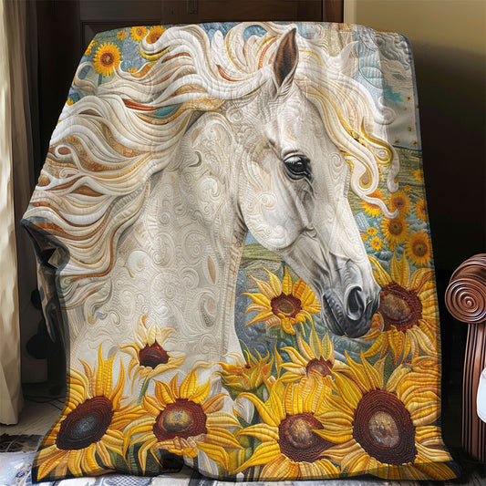 White Horse And Sunflowers WO1008032CL Quilt