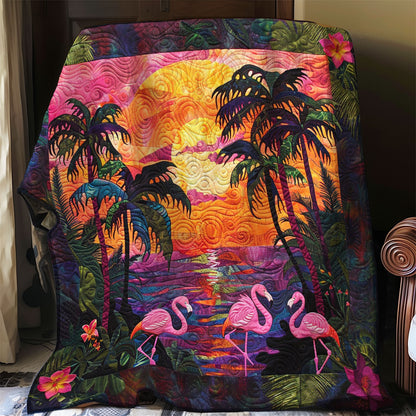 Flamingos And Sunset WO0808004CL Quilt