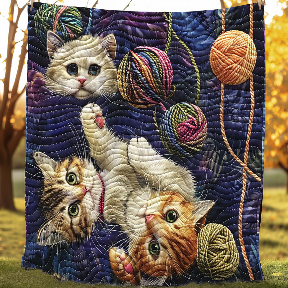 Adorable Yarn Kitties XR3007021CL Quilt