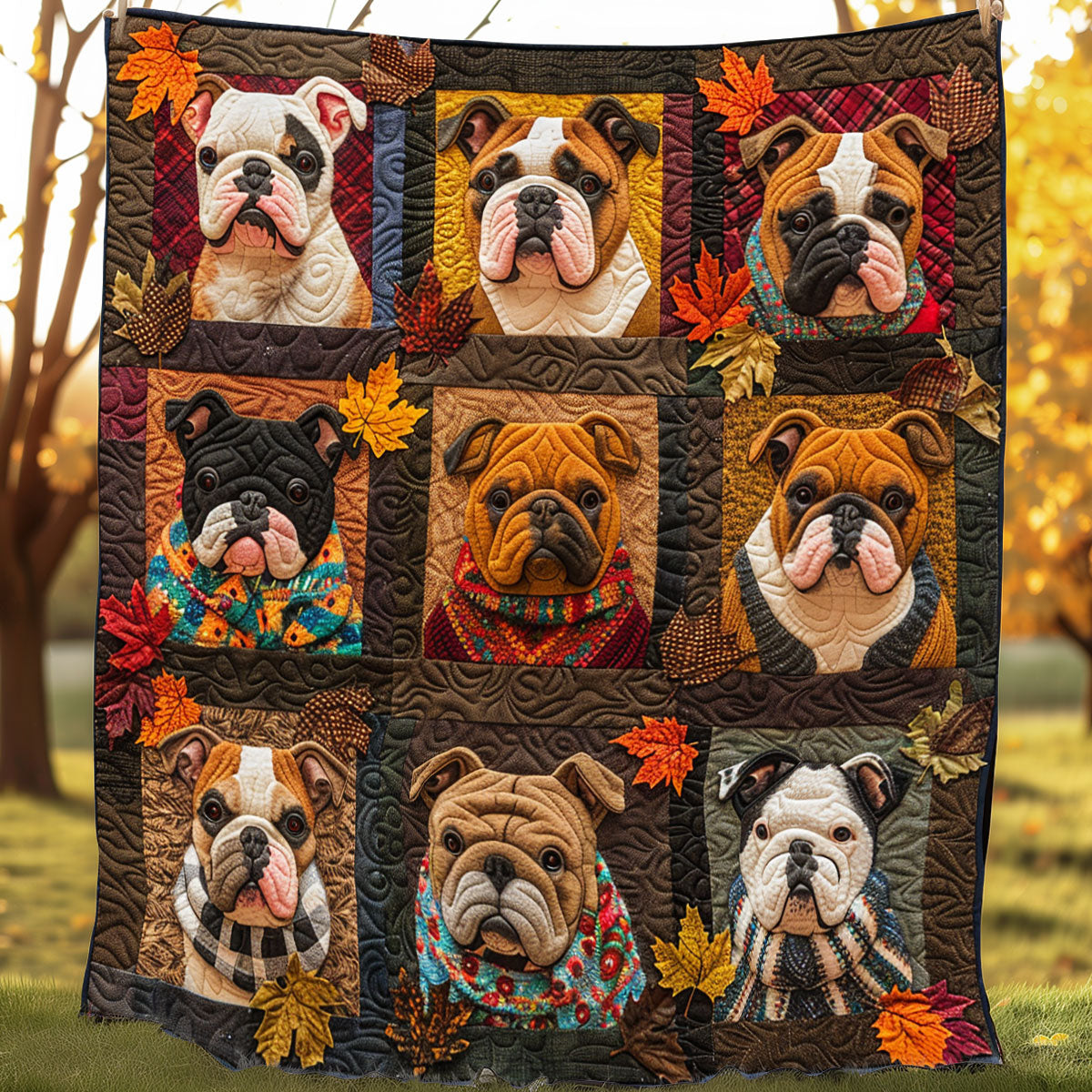 Autumn Breeze Bulldogs XR3107015CL Quilt