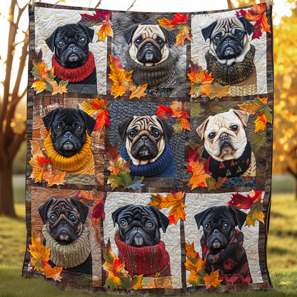 Autumn Pug Pals XR3107002CL Quilt