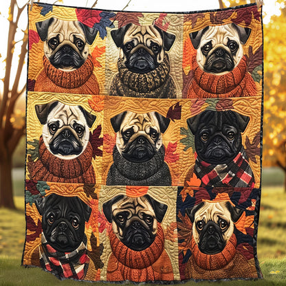 Autumn Pugs XR3107001CL Quilt