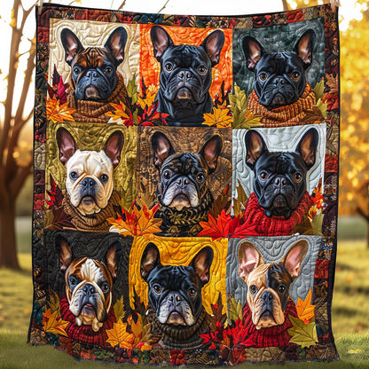 Autumn Scarf French Bulldogs XR3107007CL Quilt