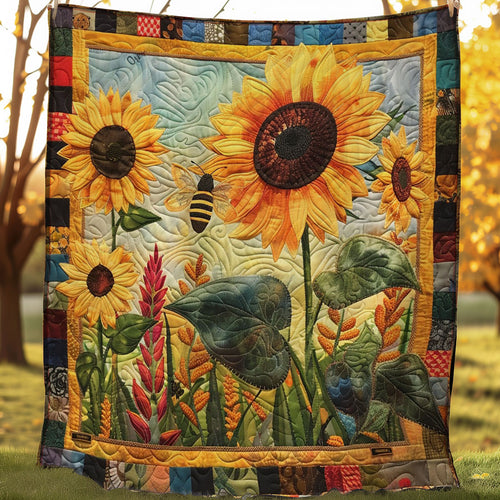 Bee and Sunflowers WO2707006CL Quilt