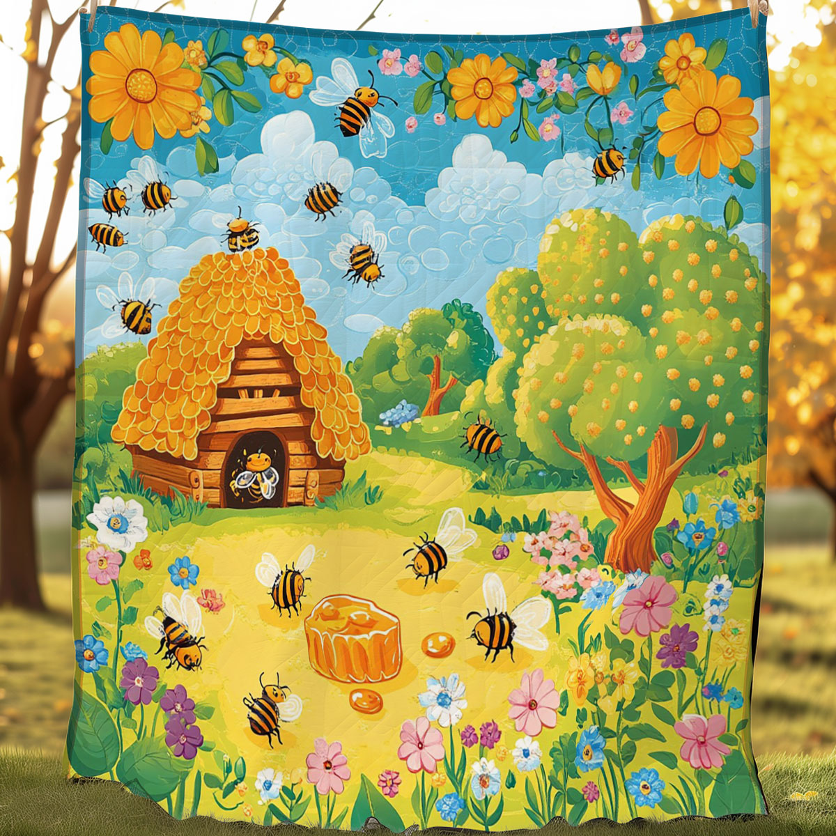 Bees Hardworking WO0308019CL Quilt