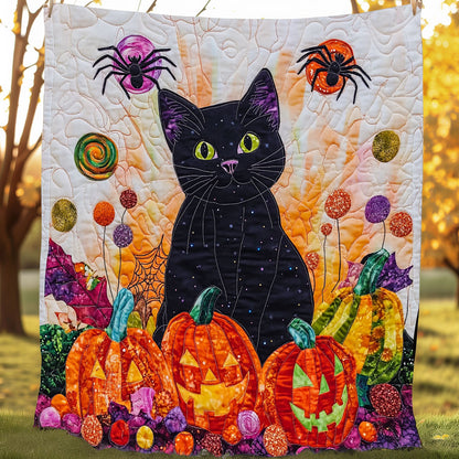 Black Cat And Pumpkin Boo XR0808003CL Quilt