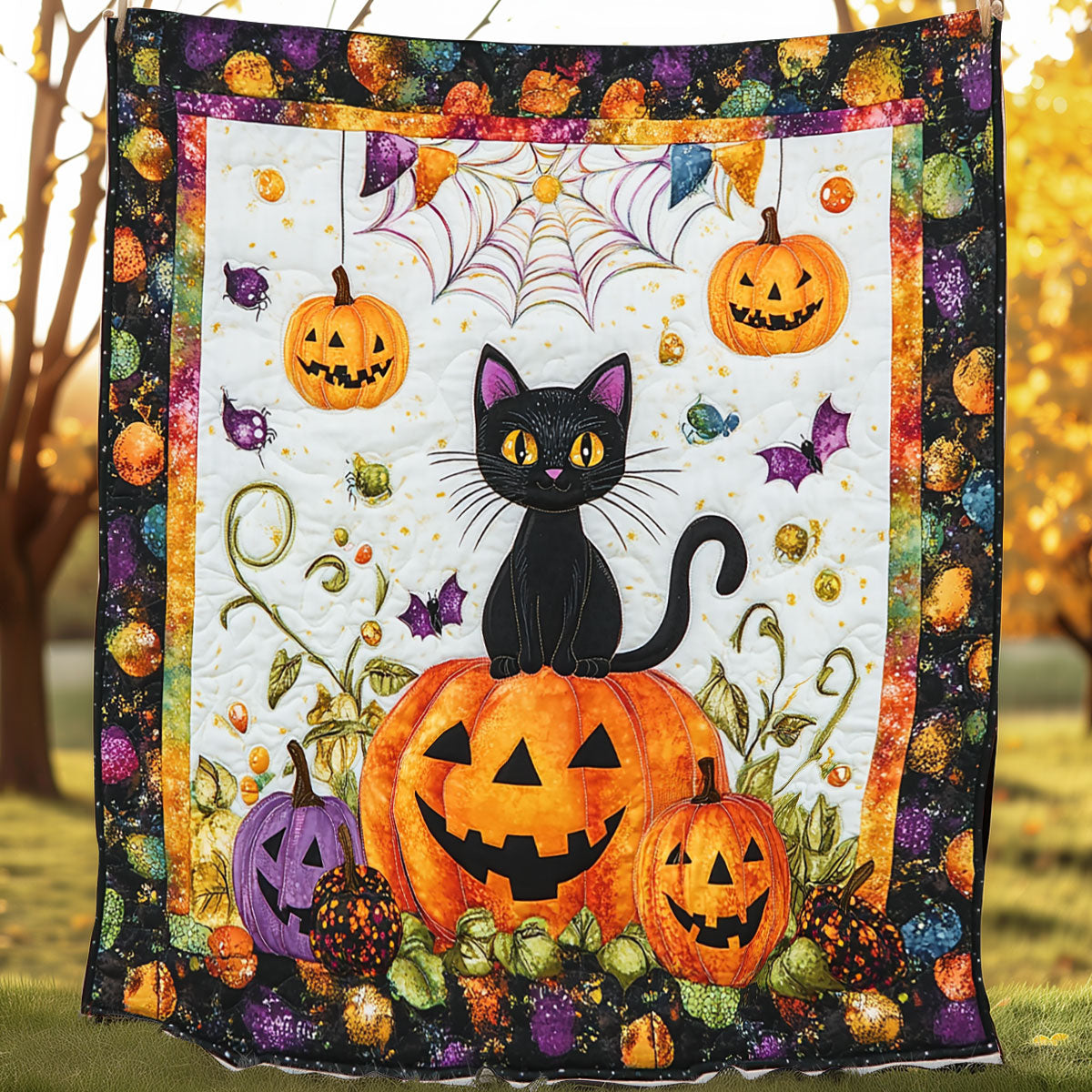 Black Cat Happy Halloween XR0808007CL Quilt