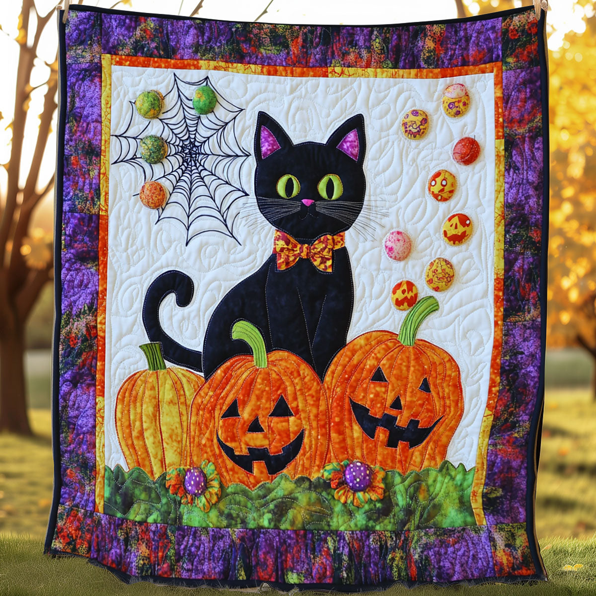 Black Cat In Halloween XR0808005CL Quilt