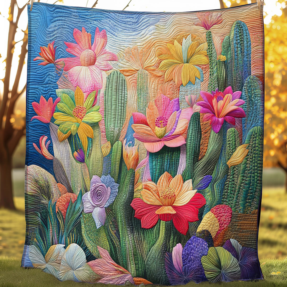 Cactus With Flowers WO0608029CL Quilt