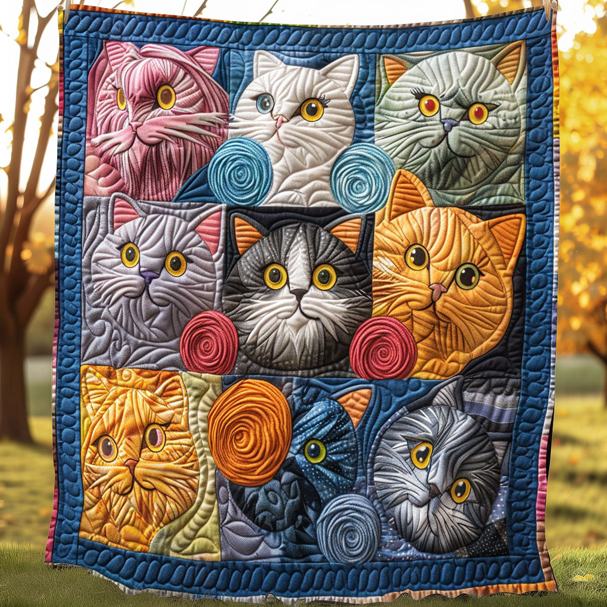 Cat Kitten Yarn Frolic XR2907005CL Quilt