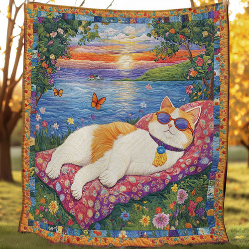 Cat Sunbathing WO020809CL Quilt