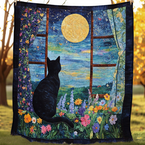 Cat Under The Moonlight WO0508009CL Quilt