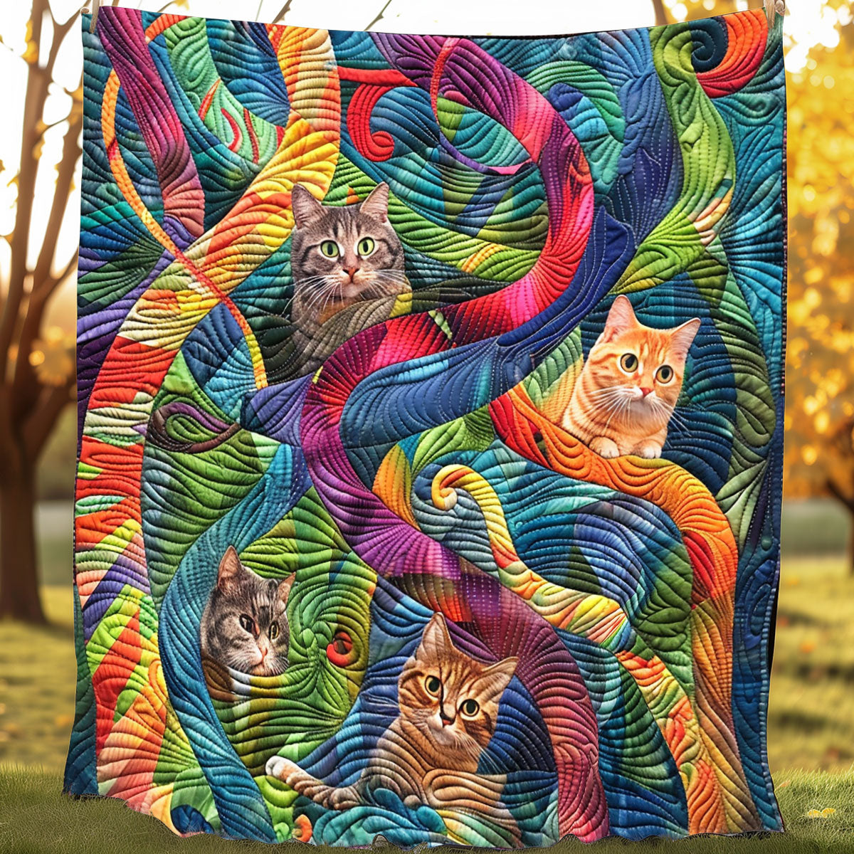 Charming Yarn Chaser Cat XR3007022CL Quilt