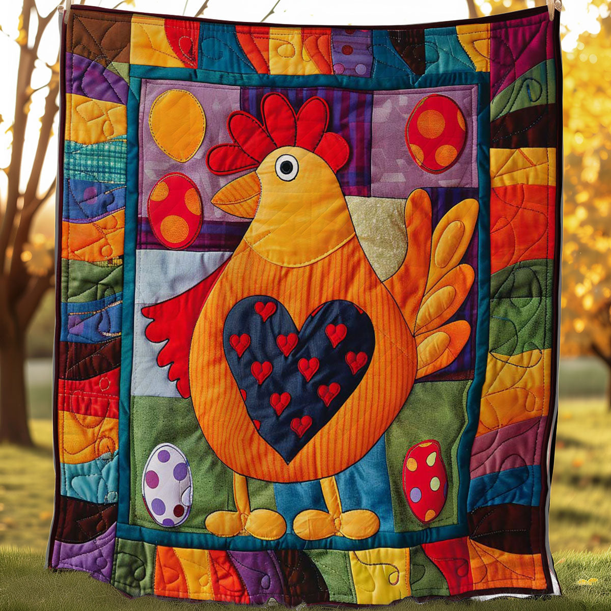 Chicken And Eggs WN2507020CL Quilt