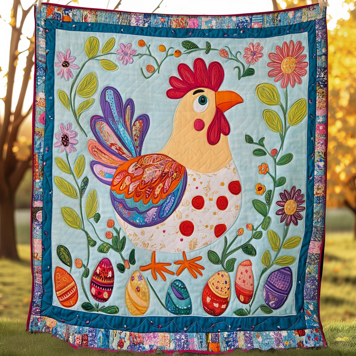 Chicken And Eggs WO3107034CL Quilt