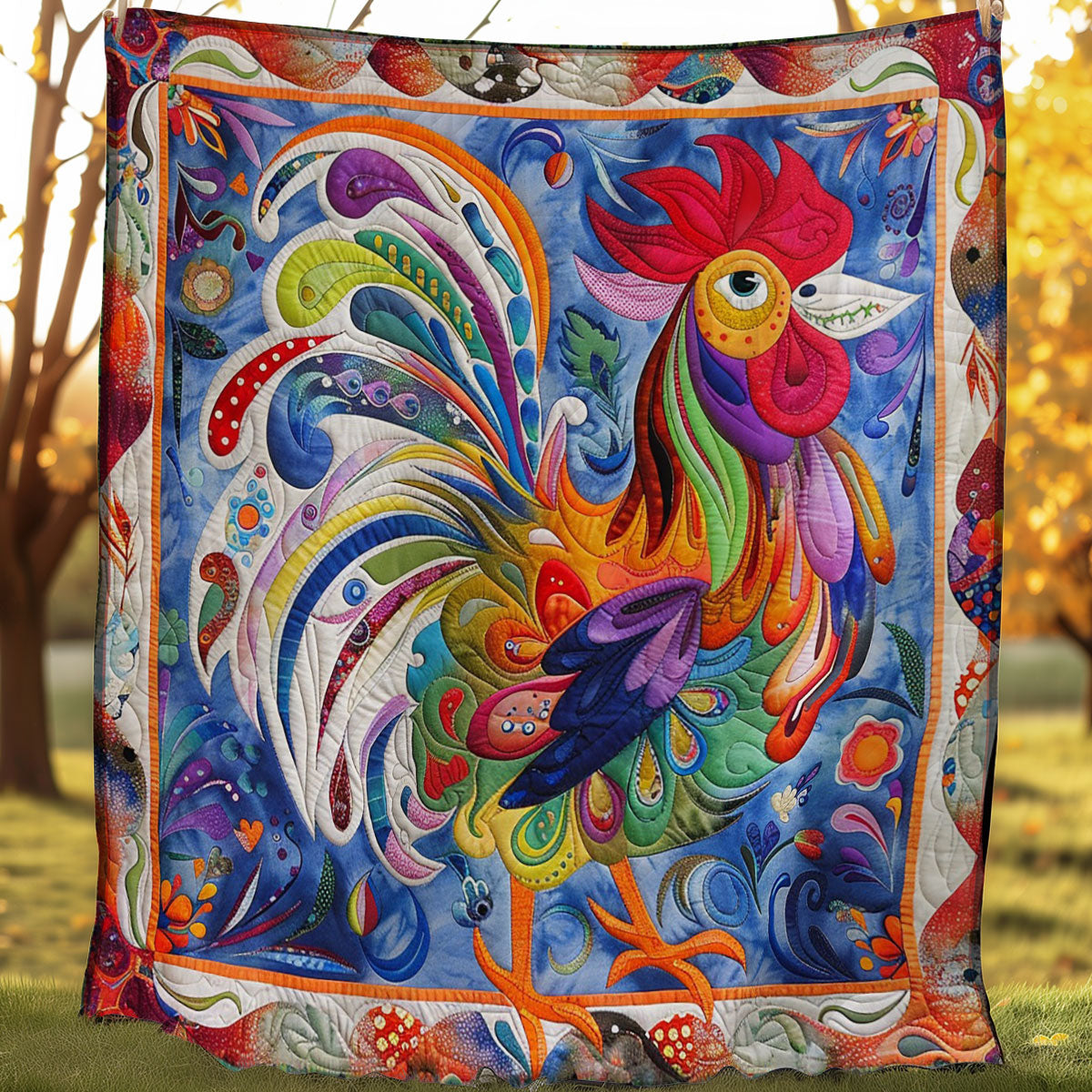 Chicken Colorful WO270724CL Quilt