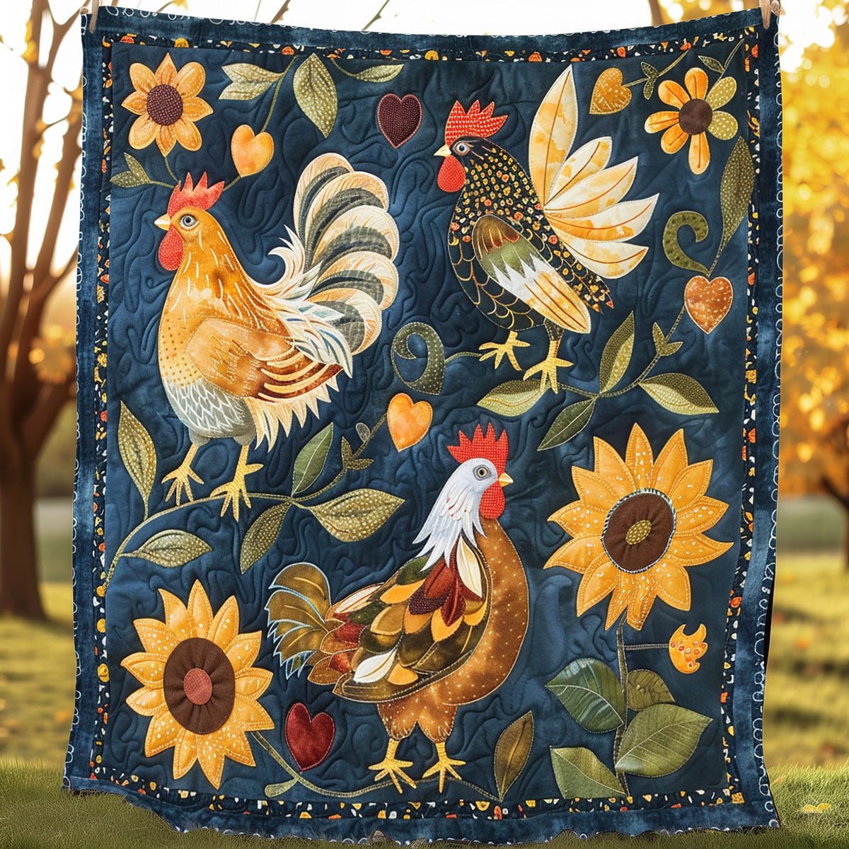 Chicken Garden XR2907013CL Quilt