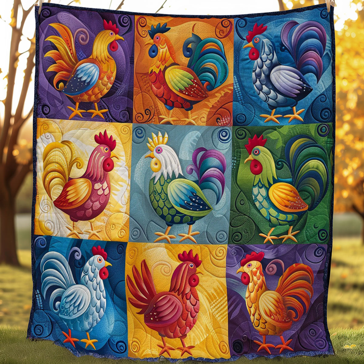 Chicken Motif WO2707026CL Quilt