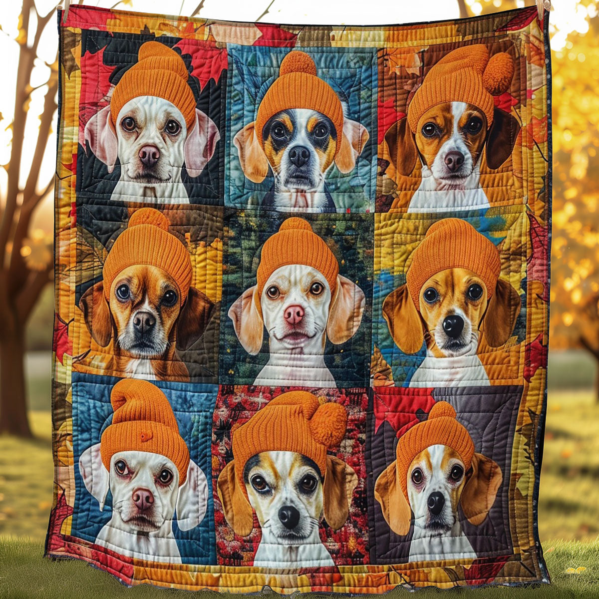 Chihuahua And Orange Beanie WO0808025CL Quilt