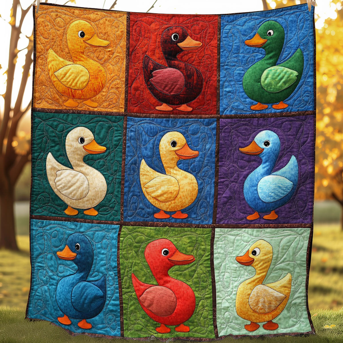 Colorful Ducks WO3107017CL Quilt