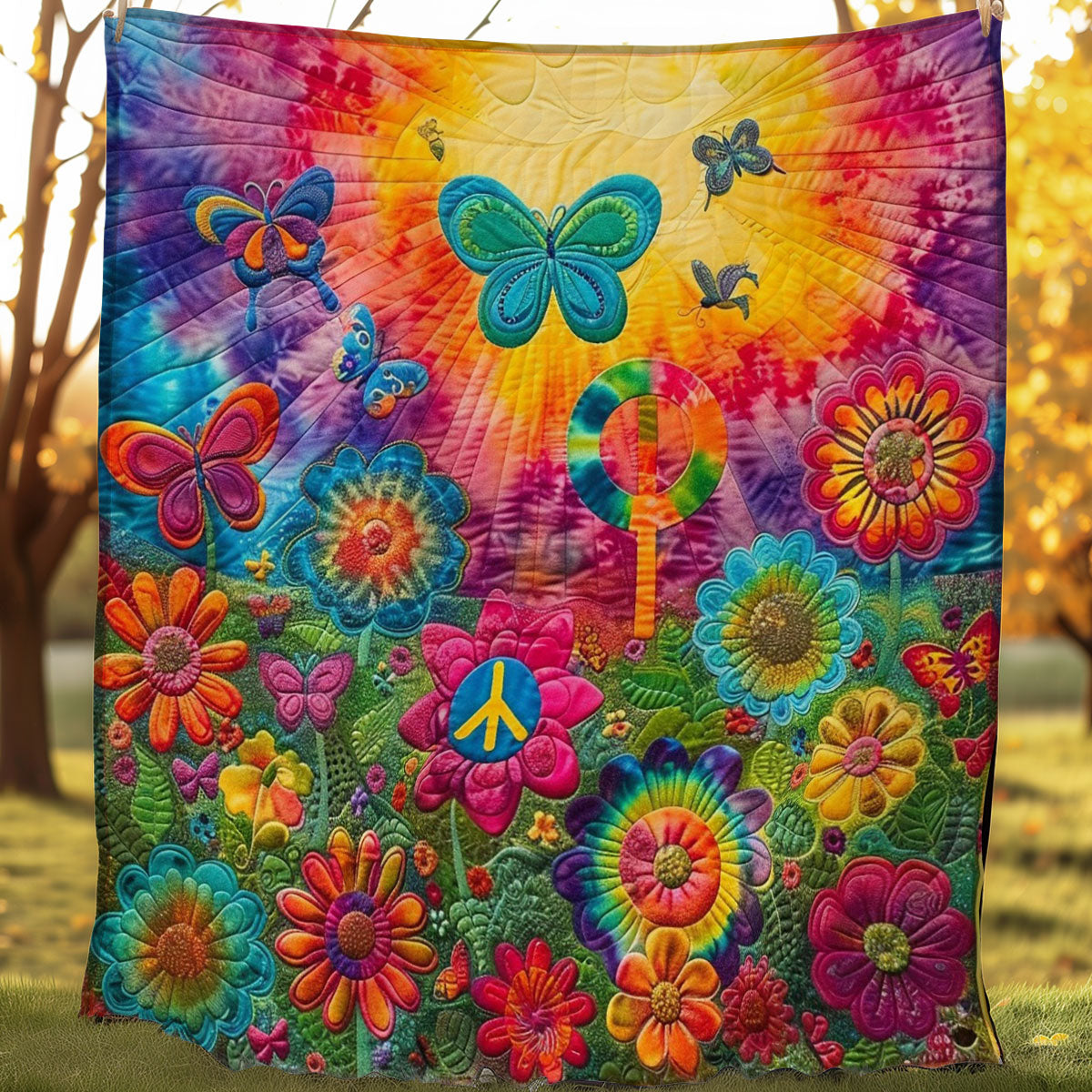 Colorful Flower Garden WO1008044CL Quilt