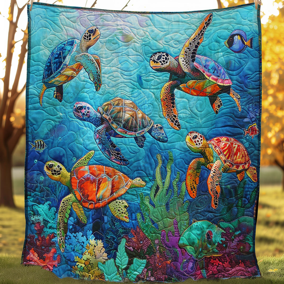 Colorful Turtles WO2707014CL Quilt