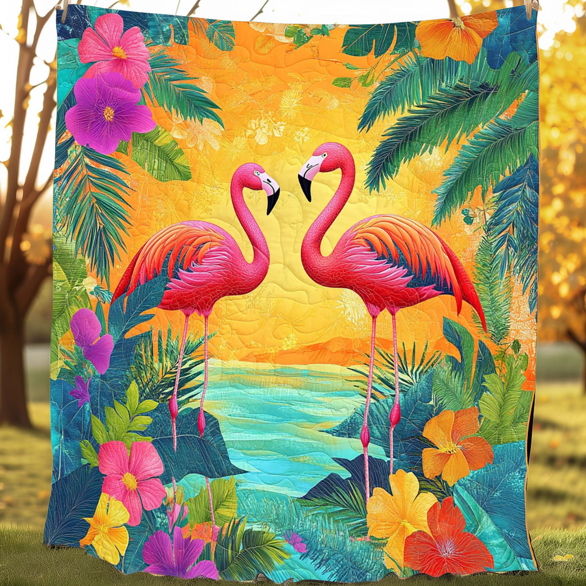 Couple Flamingo XR0608041CL Quilt