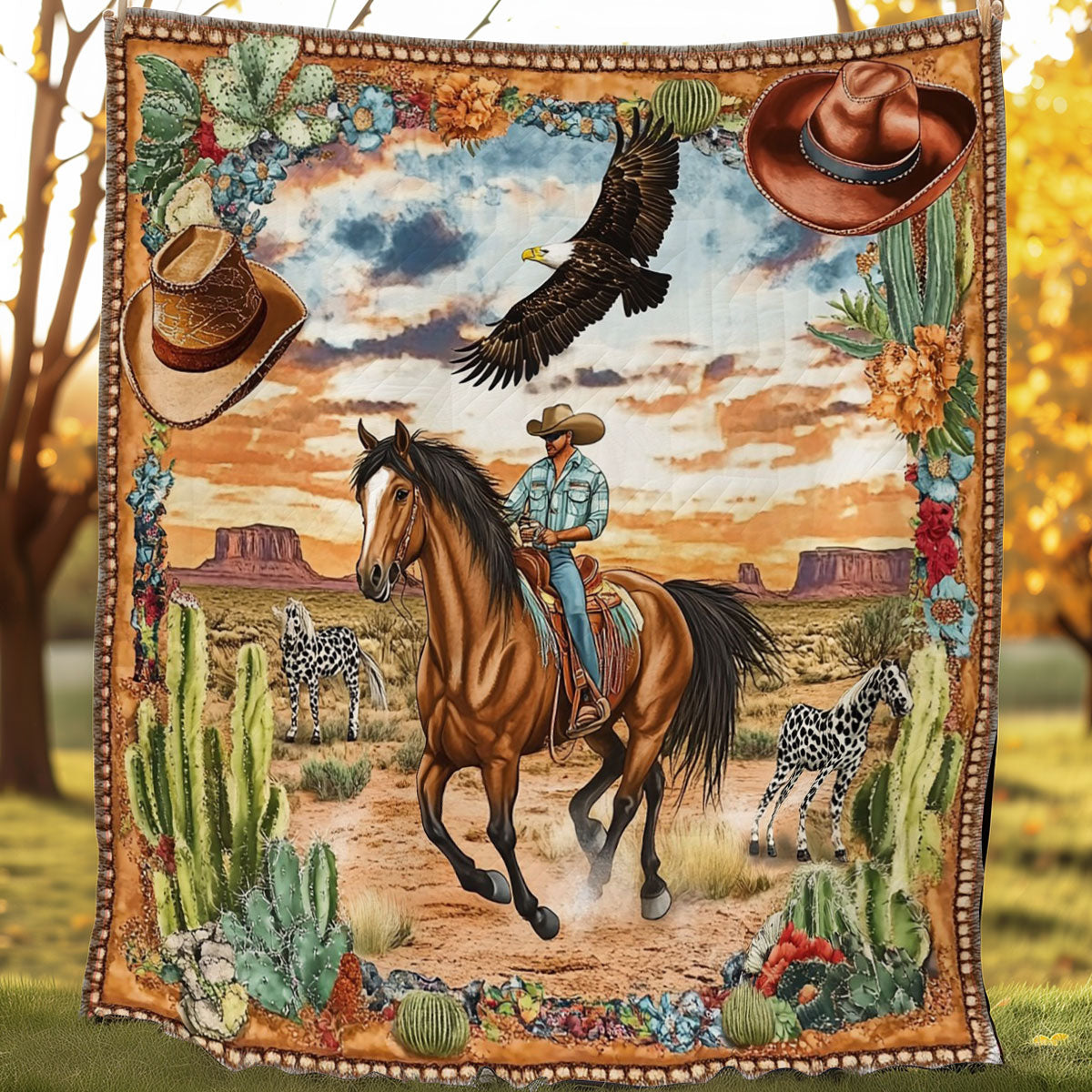 Cowboy On The Steppe WO0708017CL Quilt