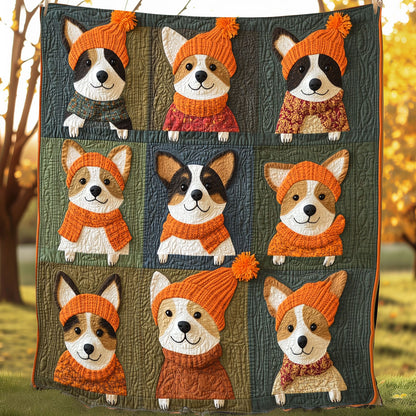 Cute Autumn Corgi XR0808042CL Quilt