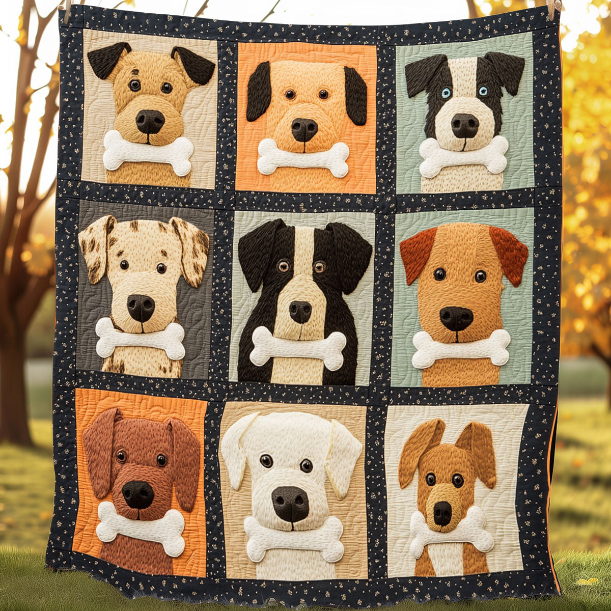 Dogs Love Bones XR0608002CL Quilt