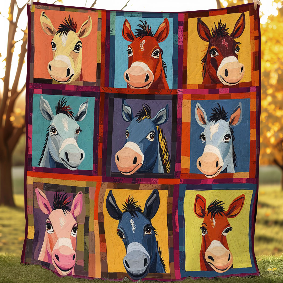 Donkeys Funny WO0608024CL Quilt