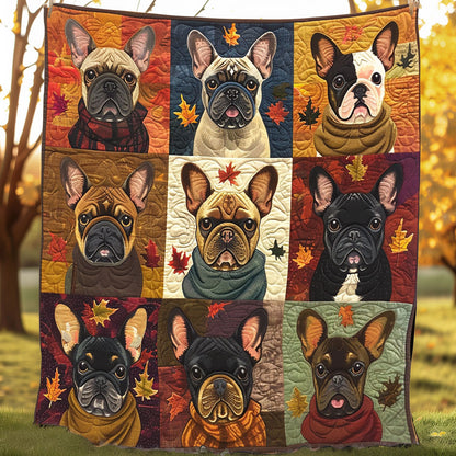 Fall French Bulldogs XR3107005CL Quilt