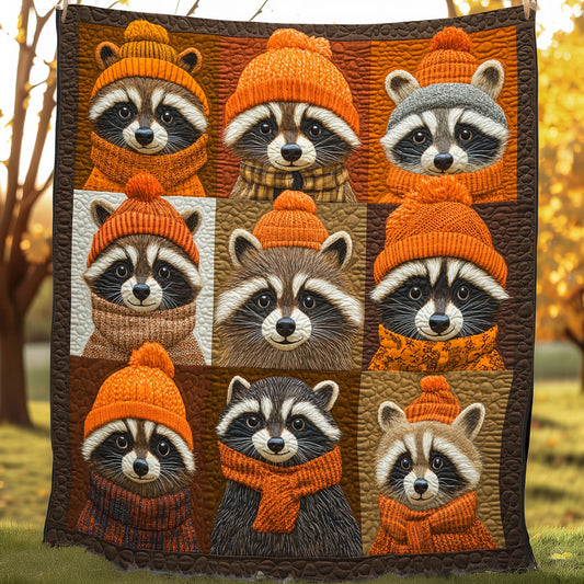 Fall Racoons XR0808029CL Quilt