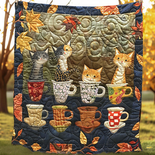 Falling Coffee Cat XR3007040CL Quilt