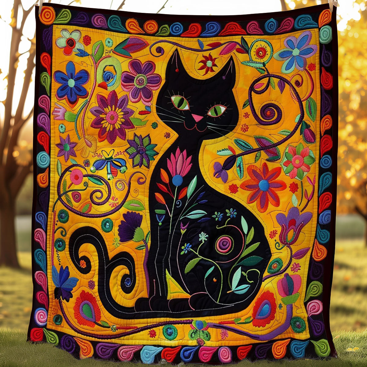 Floral Cat WO1008022CL Quilt