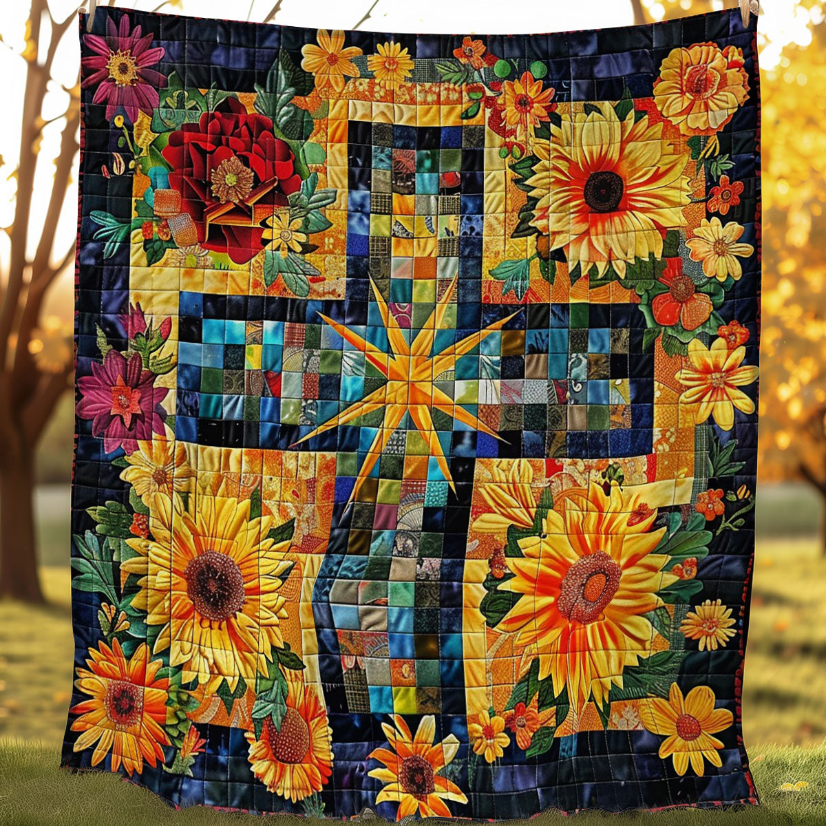 Floral Cross WO0808020CL Quilt