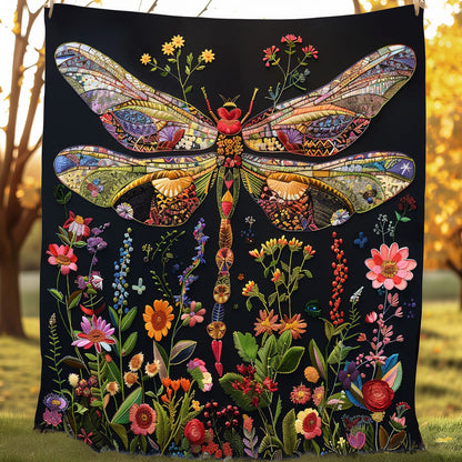 Floral Dragonfly XR3107034CL Quilt