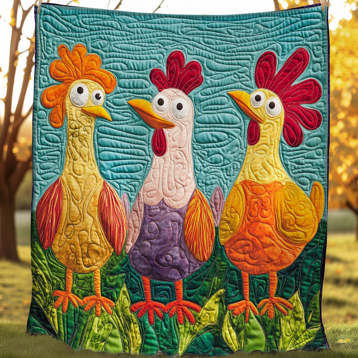 Funny Chicken WO0208007CL Quilt