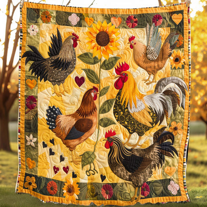 Graceful Sunrise Chickens XR2907023CL Quilt