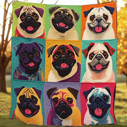 Happy Pugs XR0108027CL Quilt