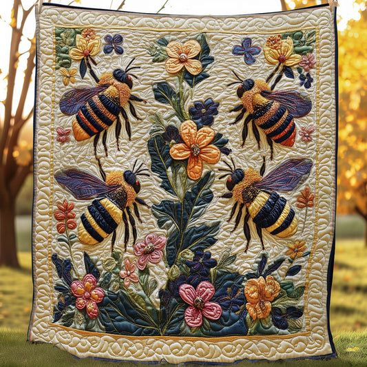 Hardworking Bees WO3107030CL Quilt