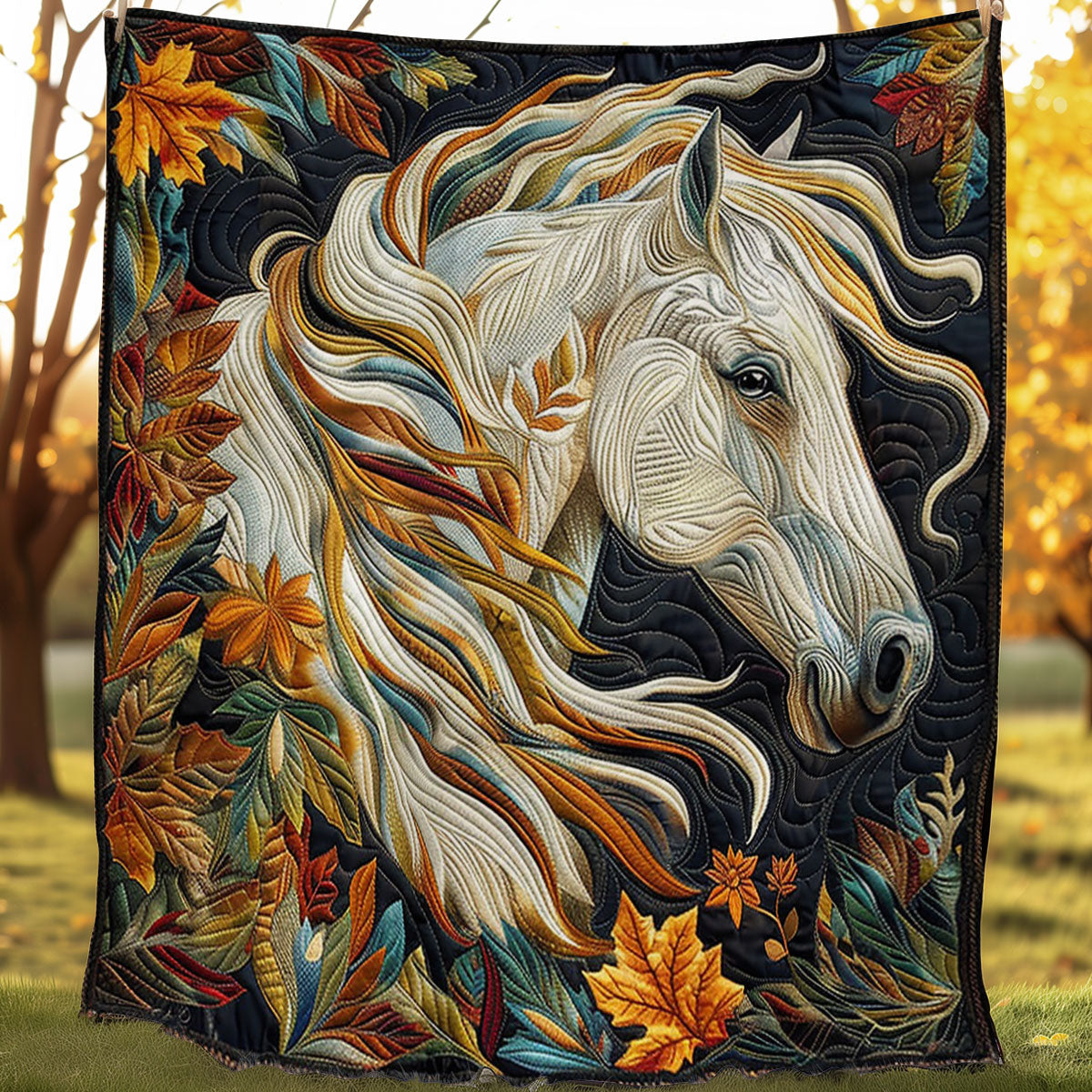 Horse Autumn WO0908028CL Quilt